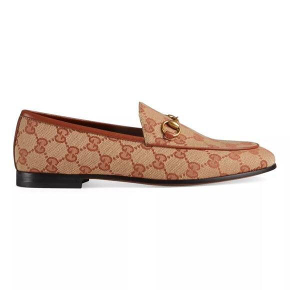 GUCCI Women’s Jordaan GG Canvas Loafers NEW 38.5 - Picture 1 of 10